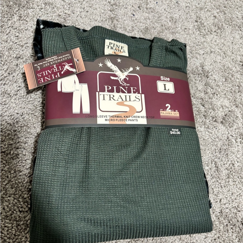 Pine Trails Gray Thermal Pajama Set